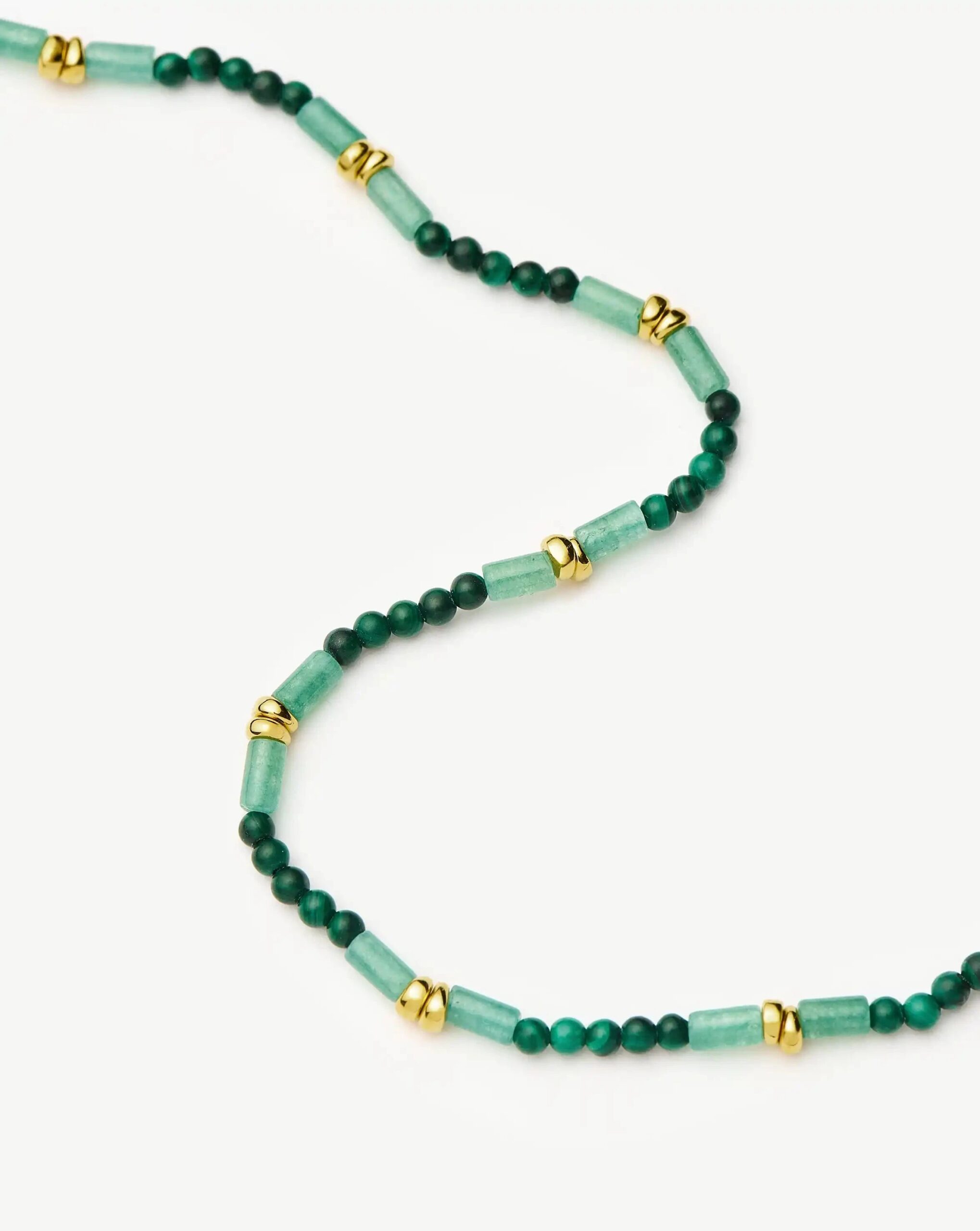 Beaded Gemstone Choker | 18ct Gold Plated/Mojito Green - Image 4
