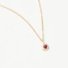 Solid Gold July Birthstone Pendant Necklace | 14ct Solid Gold/Ruby