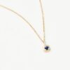 Solid Gold September Birthstone Pendant Necklace | 14ct Solid Gold/Blue Sapphire