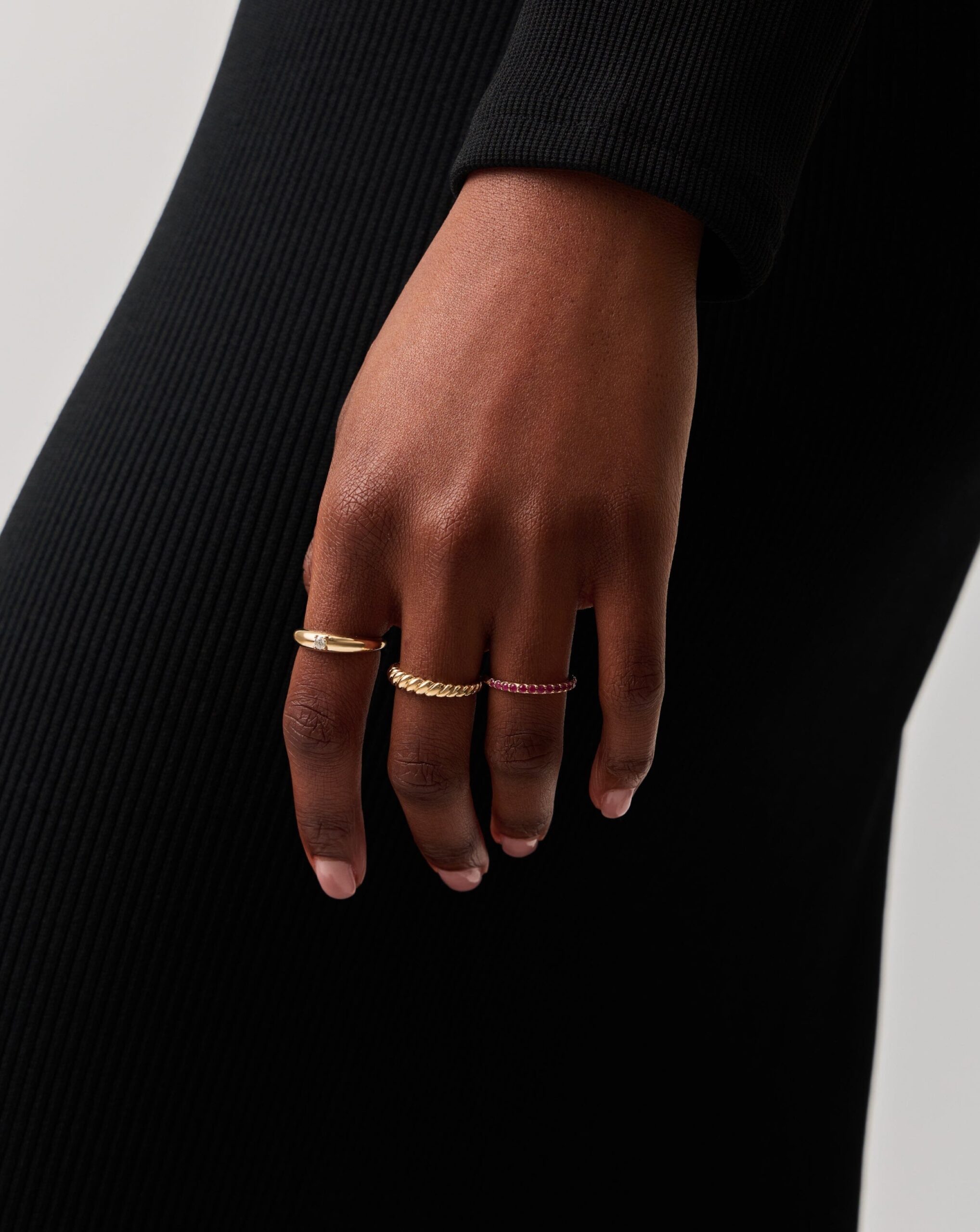 Solid Gold Single Diamond Classic Dome Ring | 14ct Solid Gold/Diamond - Image 2