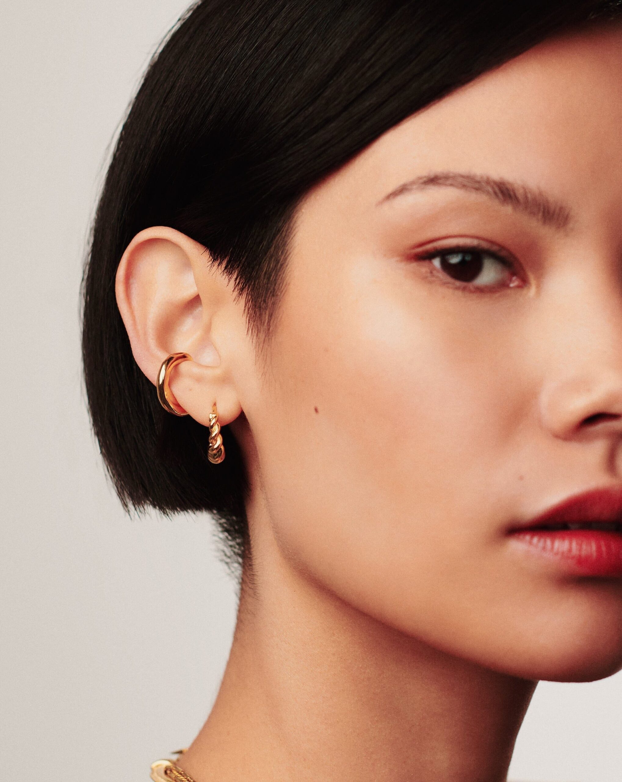 Small Tidal Hoop Earrings | 18ct Gold Vermeil - Image 3