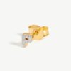 Pave Initial Single Stud Earring - Initial P | 18ct Gold Vermeil/Cubic Zirconia