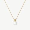 Square Pearl Baya Pendant Necklace | 18ct Gold Vermeil/Pearl