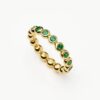 Tennis Eternity Stacking Ring | 18ct Gold Vermeil/Emerald Green Nano-crystal