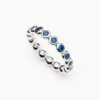 Tennis Eternity Stacking Ring | Sterling Silver/Sapphire Blue Nano-crystal