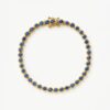 Tennis Round Bracelet | 18ct Gold Vermeil/Sapphire Blue Nano-crystal