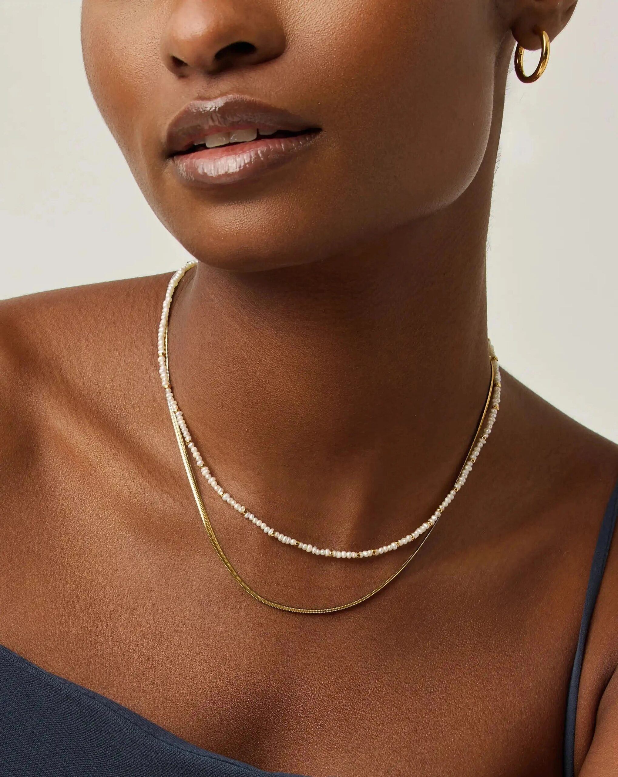 Thin Snake Chain Necklace | 18ct Gold Plated - Image 3