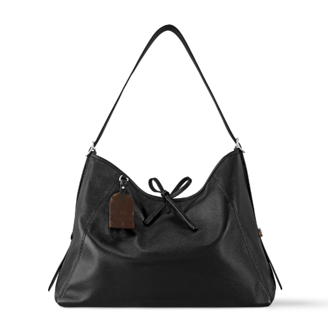 Matelasse Leather Shoulder Bag with Chain - Black