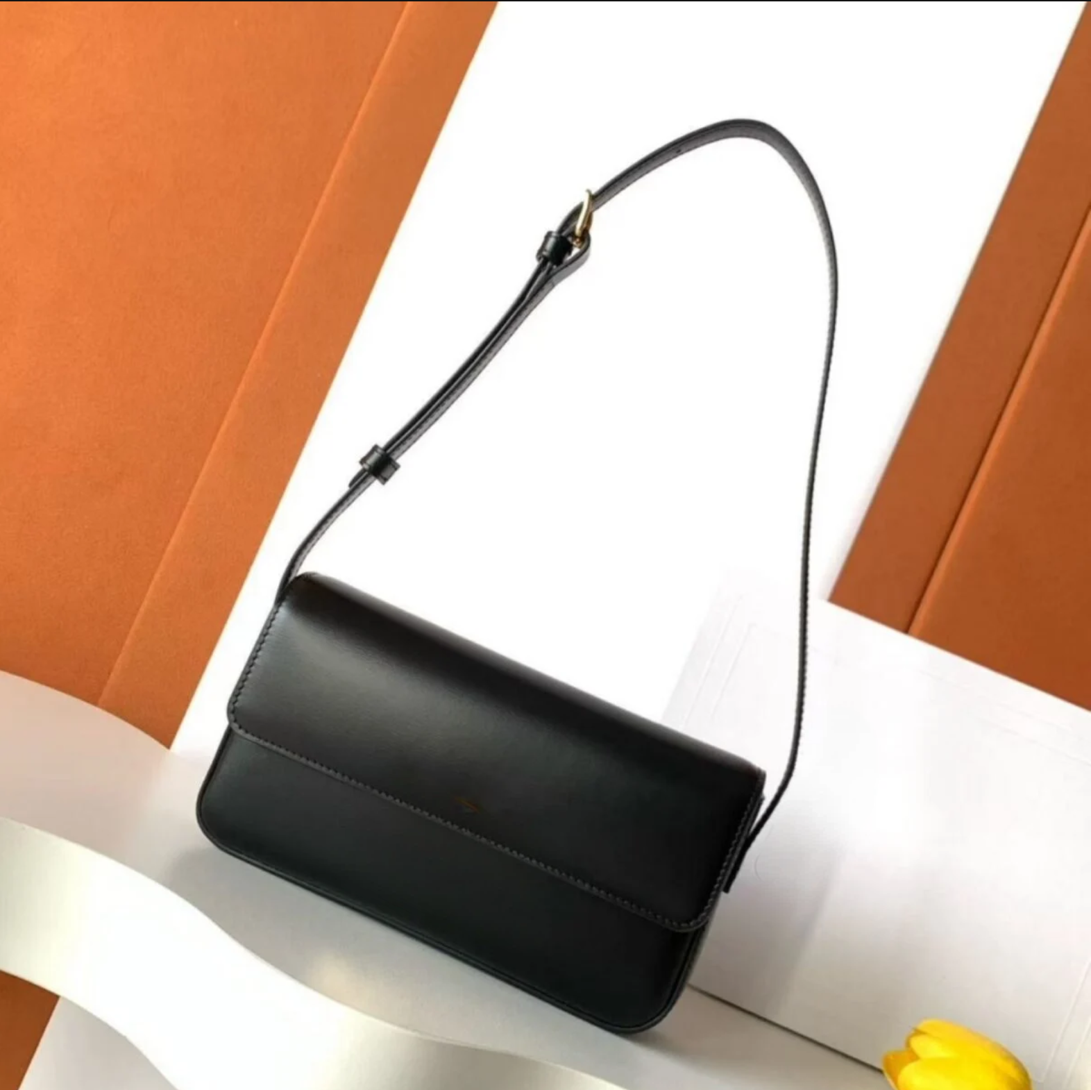 Mini Leather Crossbody Bag with Chain - Ivory